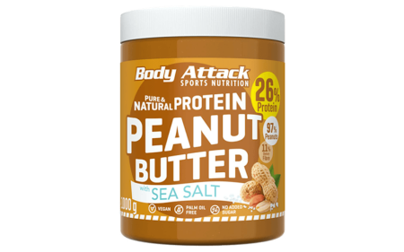 Body Attack Peanut Butter 1000g - with Sea Salt - MHD 16.11.2024