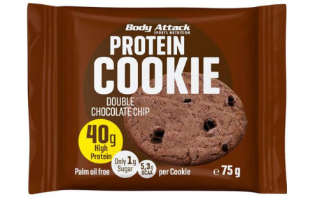 Body Attack Protein Cookie 1 x 75g Cookie - Double Chocolate Chip - MHD bereits überschritten 30.04.2024