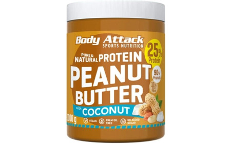 Body Attack Peanut Butter 1000g - with Coconut - MHD 16.11.2024