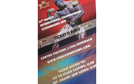 Ticket Fly To Stage Casting 2019 + IFBB Luxemburg Championship