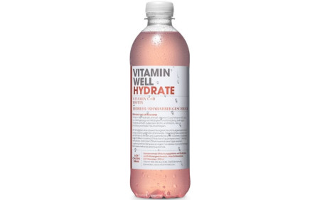 Vitamin Well Hydrate - 500 ml - Erdbeer Rhabarber - MHD 08.03.2026