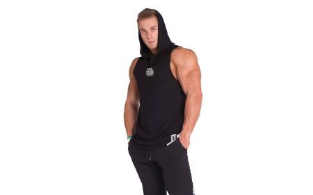 Nebbia Sleeveless Hoodie Hardcore - Schwarz