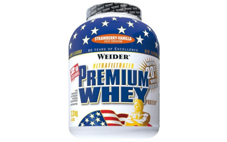 Weider Premium Whey Protein 2,3kg - Strawberry Vanilla - MHD 31.08.2023
