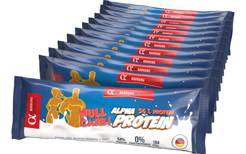 Alpha Aktivnahrung 54% Real Protein Bar - 12 x 50g Riegel