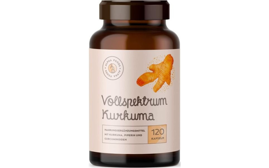 Alpha Foods Vollspektrum Kurkuma - 120 Kapseln - MHD 29.02.2024