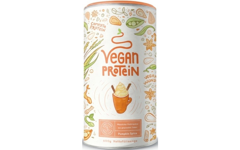 Alpha Foods Vegan Protein 600g Dose - Pumpkin Spice - MHD 31.10.2023