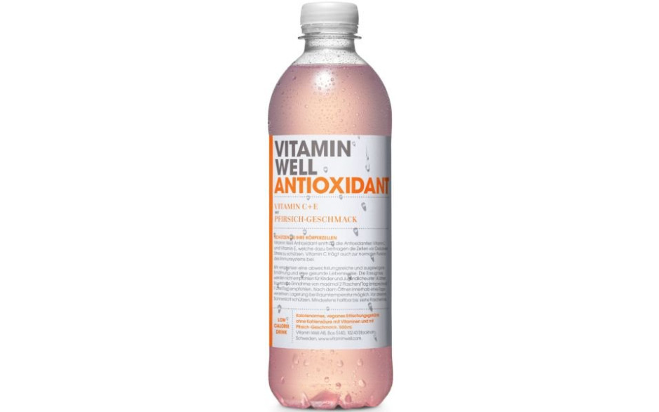 Vitamin Well Antioxidant - 500 ml - Pfirsich - MHD 01.02.2026