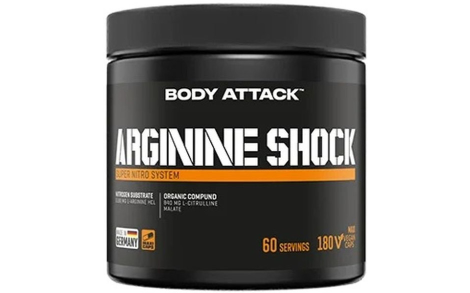 Body Attack Arginine Shock - 180 Kapseln 