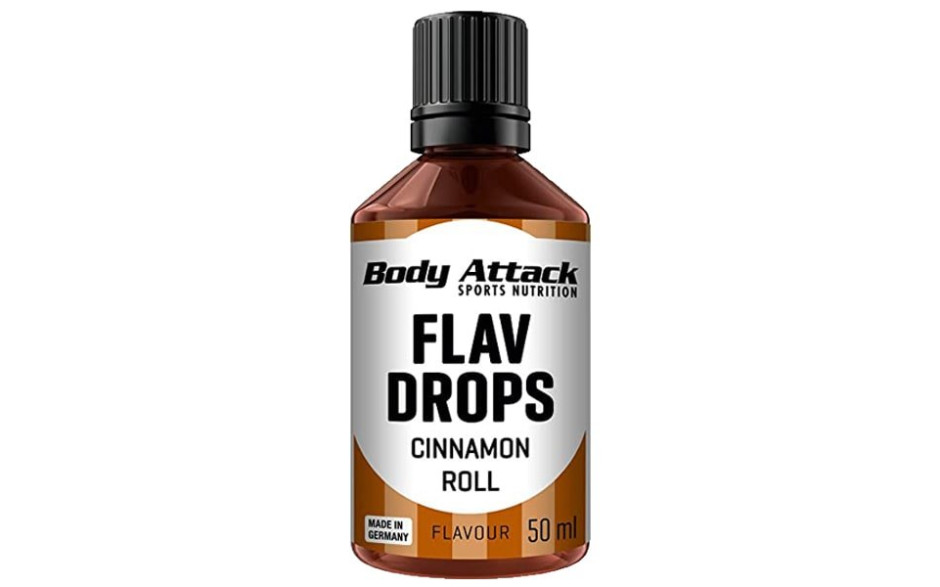Body Attack Flav Drops 50ml - Cinnamon Roll - MHD 30.11.2025