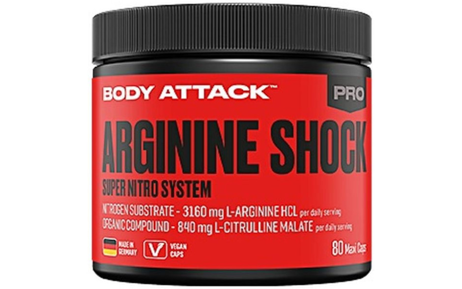 Body Attack Arginine Shock - 80 Kapseln