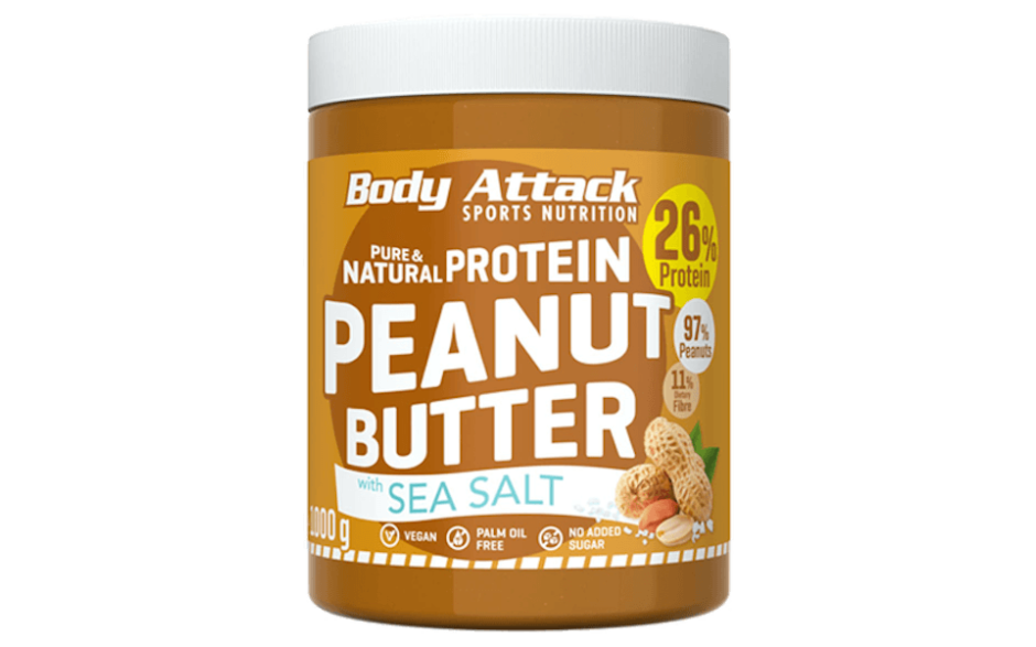 Body Attack Peanut Butter 1000g - with Sea Salt - MHD 16.11.2024