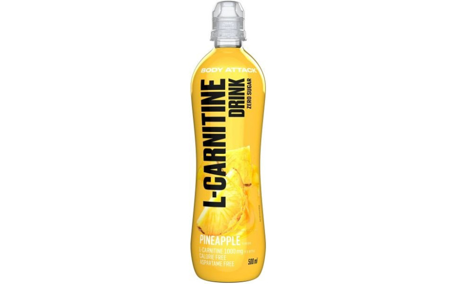 Body Attack L-Carnitine Drink - 500 ml - Pineapple - MHD 28.02.2026