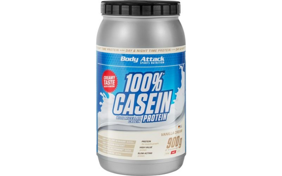 Body Attack Casein 900g Dose - Strawberry Cream - MHD 30.11.2024