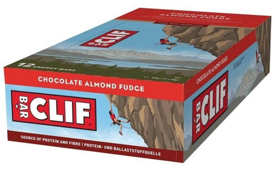 CLIF Bar Energieriegel 12 x 68g Riegel - Chocolate Almond Fudge - MHD 04.04.2024