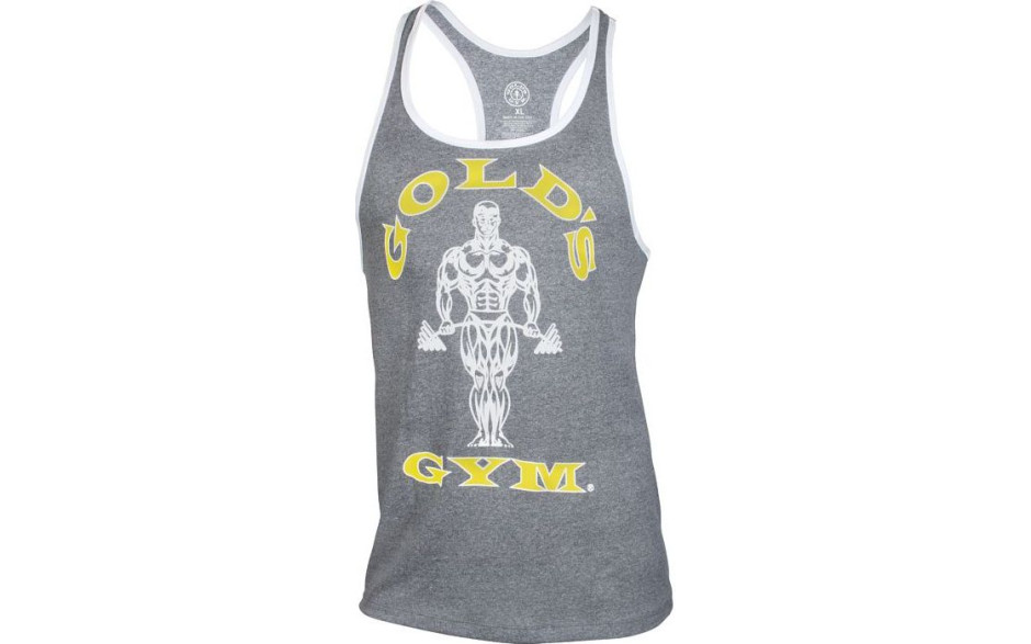 Golds Gym Muscle Joe Contrast Stringer Tank - Marl White