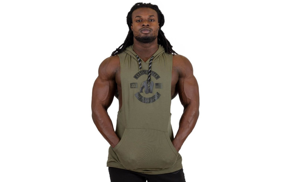 Gorilla Wear Lawrence Hooded Tank Top - Army Green