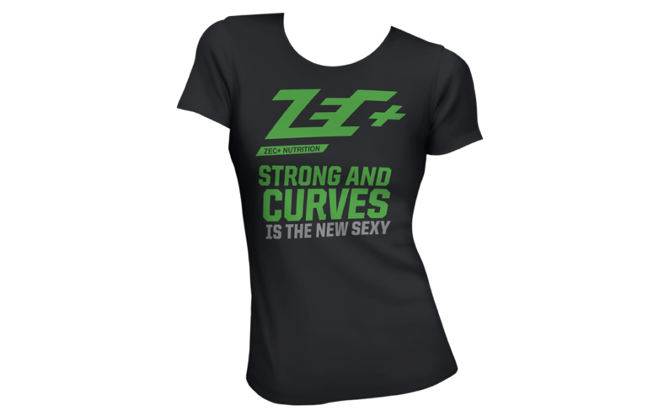 ZEC+ Damen T-Shirt STRONG AND CURVES - Schwarz