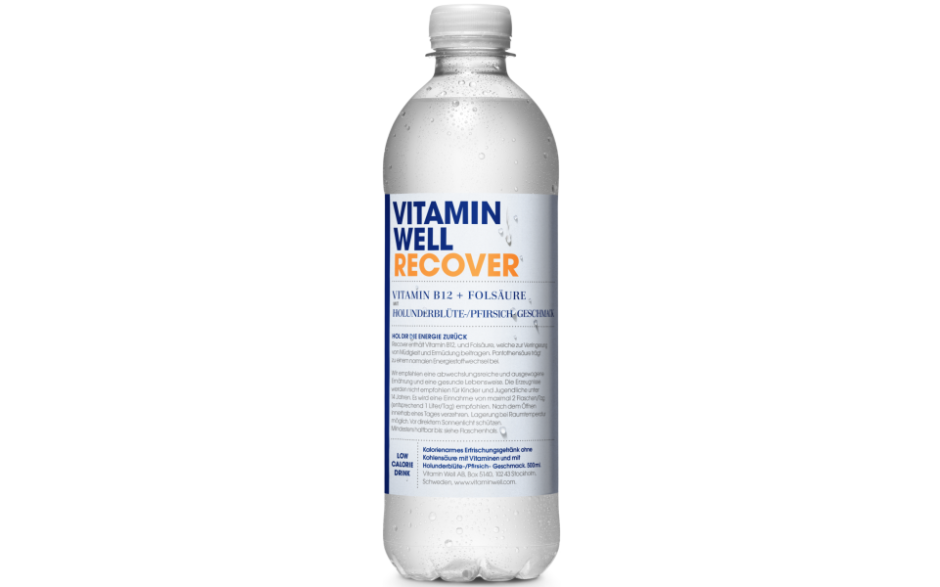 Vitamin Well Recover - 500 ml - Holunderblüte Pfirsich - MHD Überschritten 04.01.2026