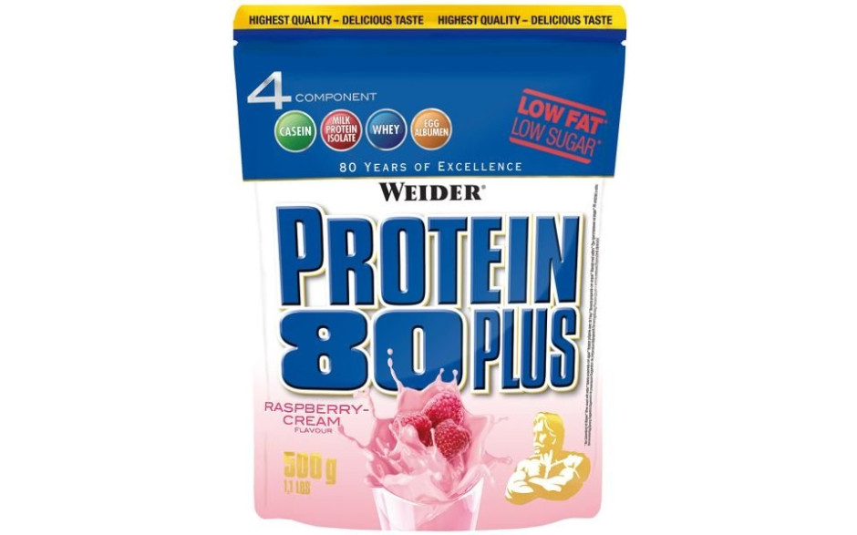 Weider Protein 80 Plus 500g Beutel - Raspberry Cream - MHD 31.08.2024