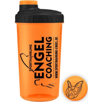 Sportnahrung-Engel Coaching Shaker - Transparent Orange | Schwarz