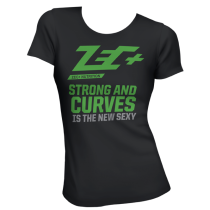 ZEC+ Damen T-Shirt STRONG AND CURVES - Schwarz