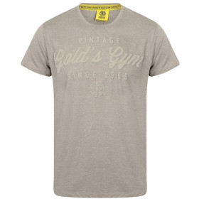 Golds Gym Emboss Print T-Shirt - Grey