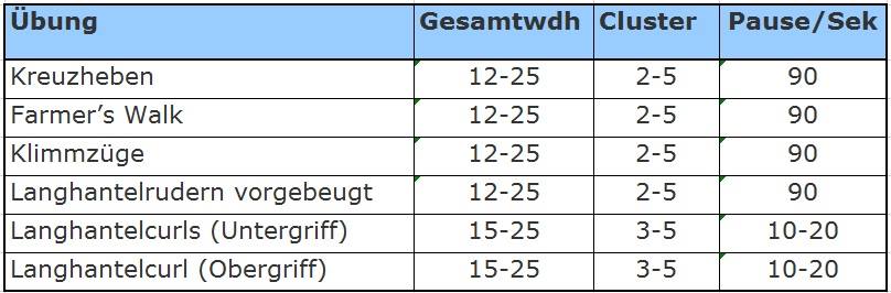 Beispiel-Trainingsplan Unterarme