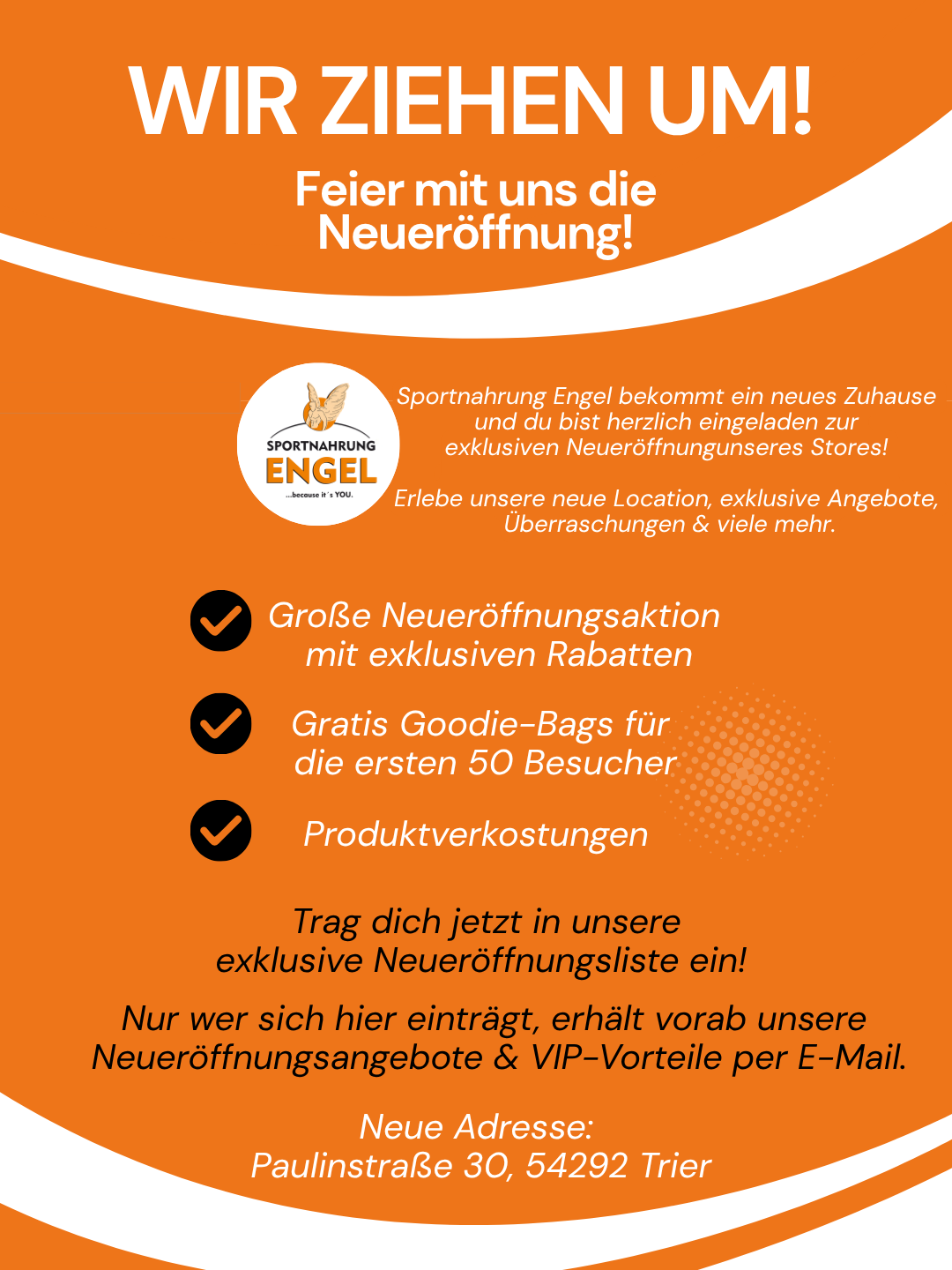 Neueröffnung Sportnahrung Engel