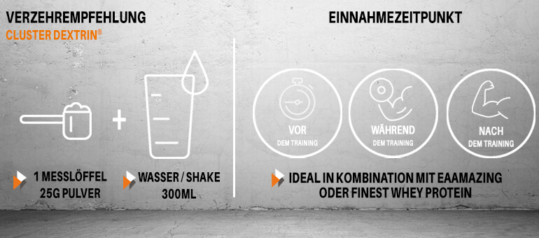 Verzehrempfehlung Cluster Dextrin LG