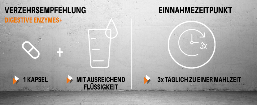 Verzehrempfehlung Digestive Enzyme+ XS