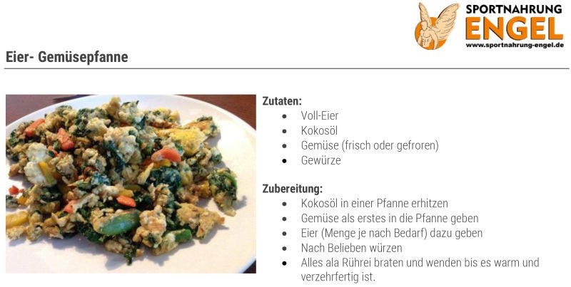 Eier-Gemüsepfanne Rezept für Sportler mit viel Protein