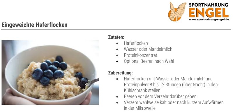 Haferflocken zum Frühstück für Fitness Sportler