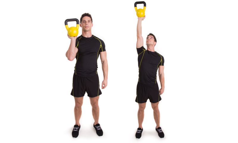 Kettlebell Übung Überkopfdrücken