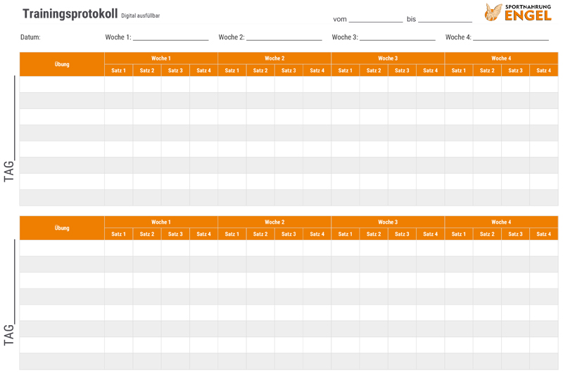 Trainingsprotokoll - Protokolliere Deine Trainingserfolge