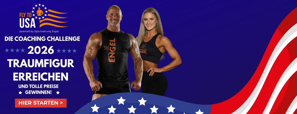 Online Coaching mit FLY TO USA 2026 und Sportnahrung Engel Fly To USA Online Choaching Challenge 2026