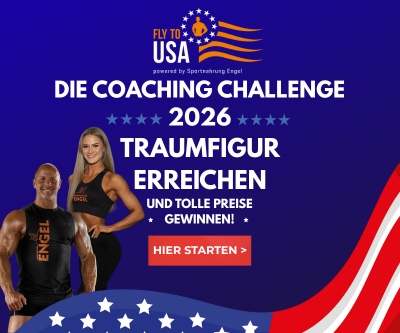 Online Coaching mit FLY TO USA 2026 und Sportnahrung Engel Fly To USA Online Choaching Challenge 2026